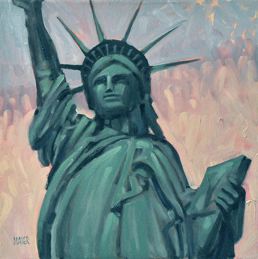 Statue Of Liberty Painting - Liberty #2 by Donald Maier