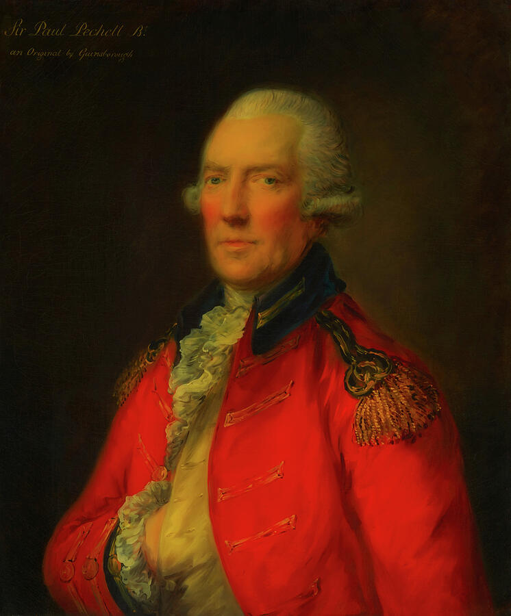 Lieutenant Colonel Paul Pechell, by 1788 Painting by Thomas Gainsborough