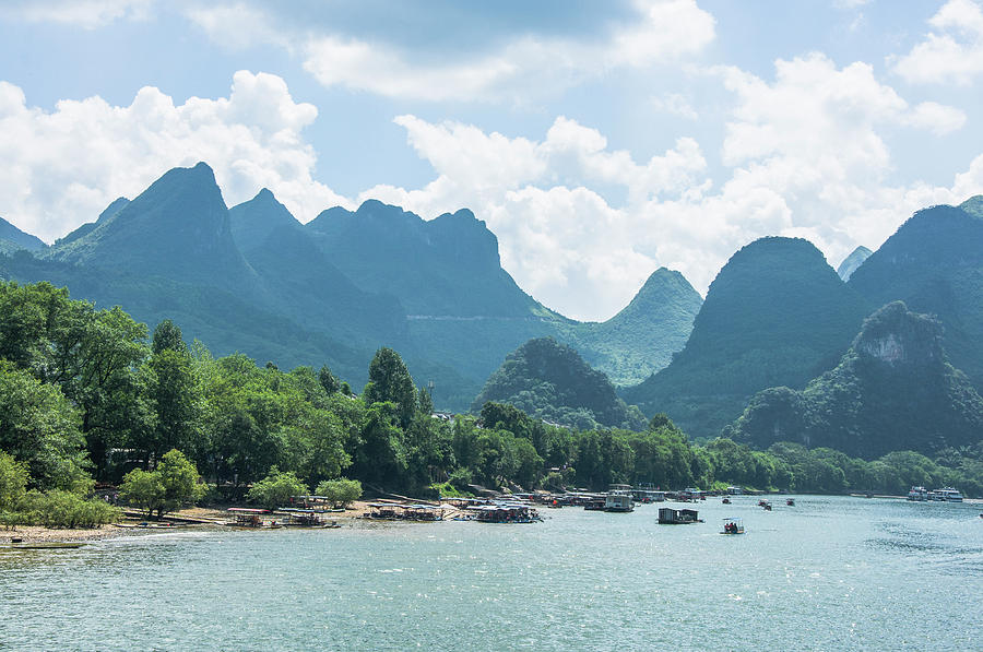 Lijiang River and karst mountains scenery #5 Photograph by Carl Ning