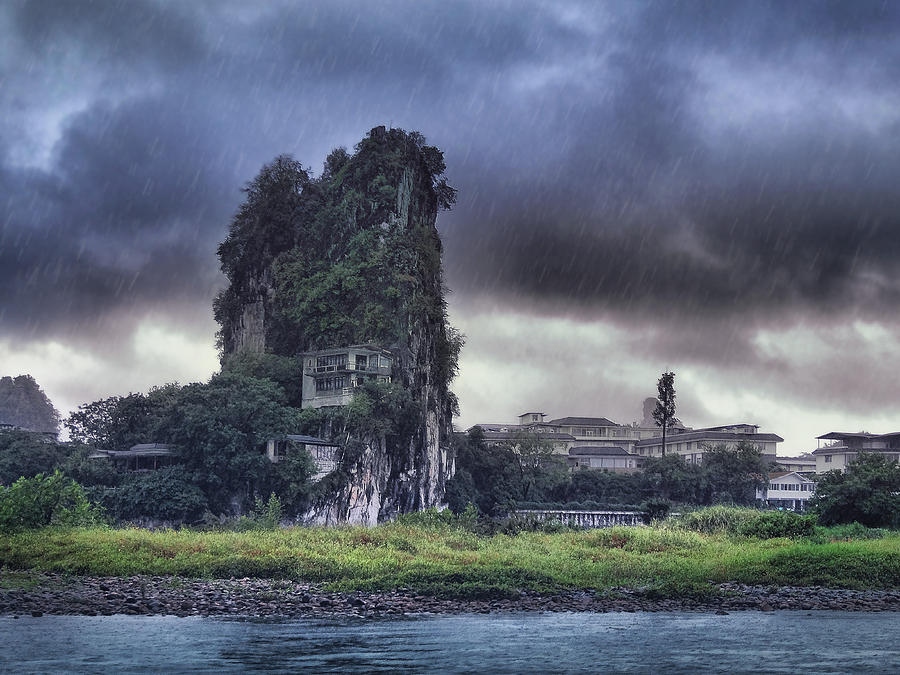 Lijiang River boat tour in the rain-ArtToPan-China Guilin scenery #2 Photograph by Artto Pan