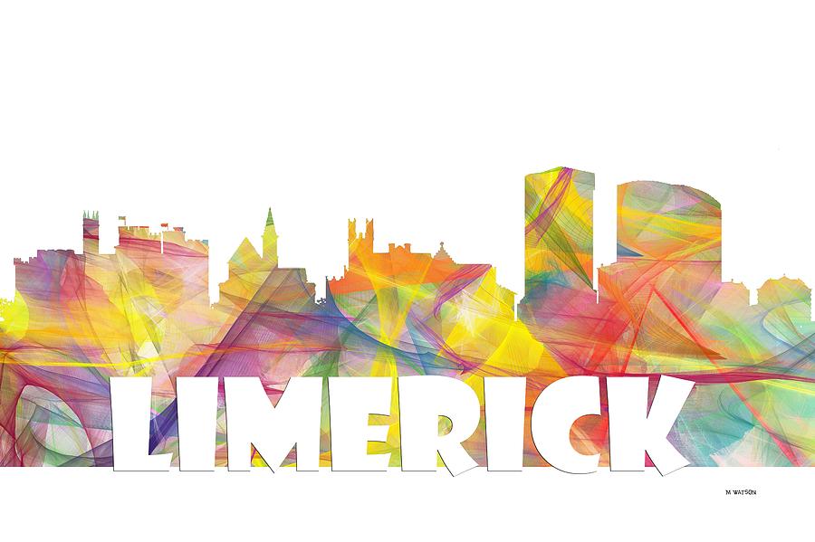 Architecture Digital Art - Limerick Ireland Skyline #2 by Marlene Watson