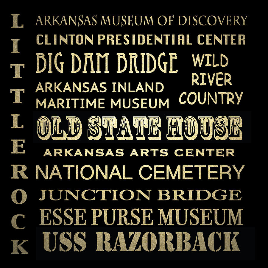 Little Rock Digital Art - Little Rock Famous Landmarks #2 by Patricia Lintner