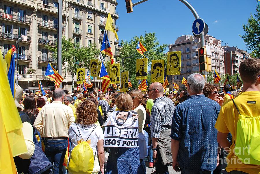 Llibertat Presos Politics march in Barcelona #2 Photograph by David Fowler