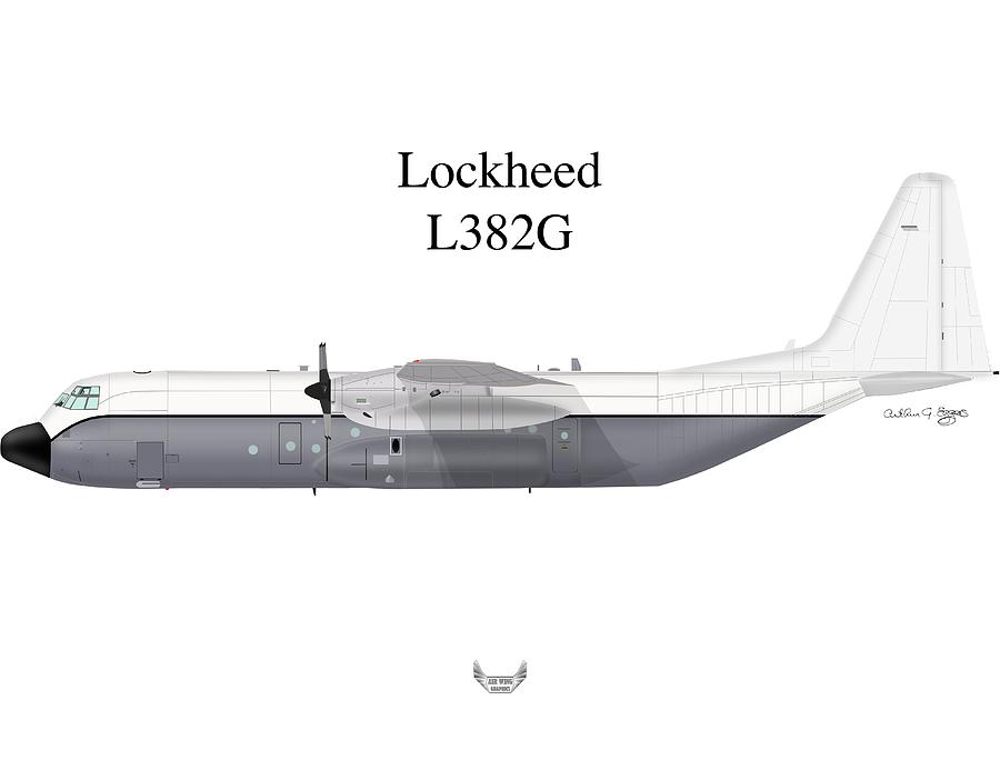 Lockheed Digital Art - Lockheed L382G #3 by Arthur Eggers