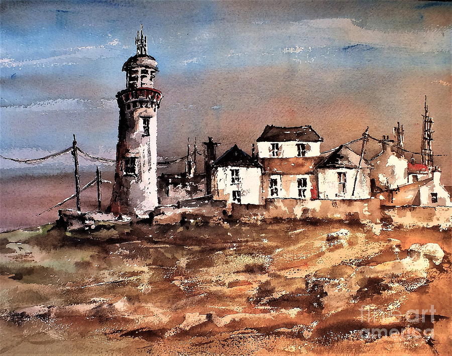 F 708 Loophead lighthouse, Clare 2 Painting by Val Byrne