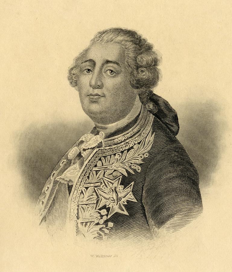 Louis XVI (1754-1793). King of France. Portrait. Engraving, 19th century.  Colored. - Album alb2655278