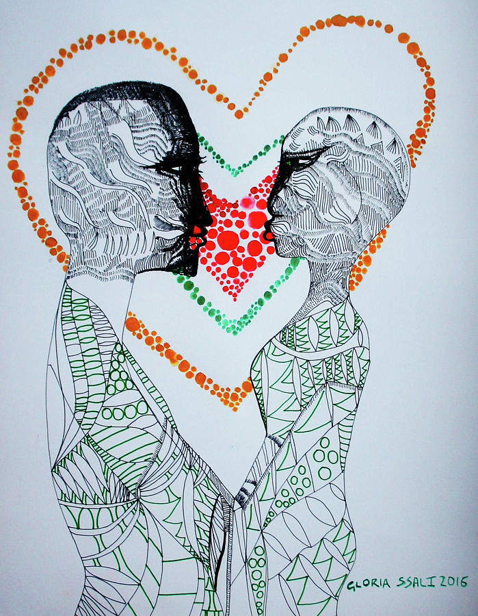 Love is a Heart #2 Painting by Gloria Ssali
