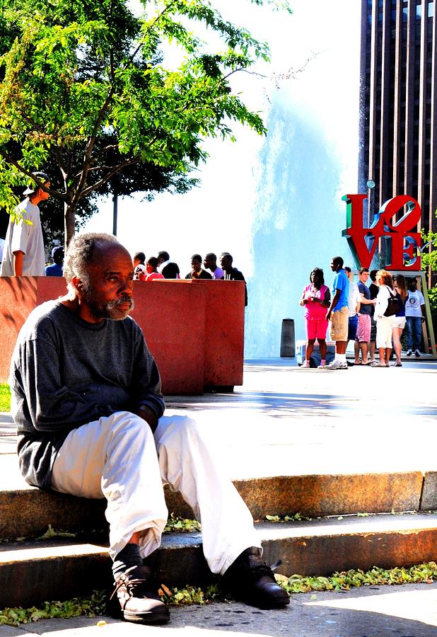 Love Park Man #2 Photograph by Andrew Dinh