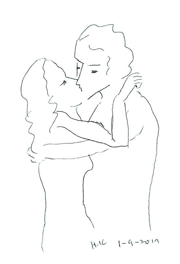 Lovers #2 Drawing by Hae Kim