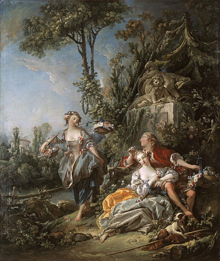 Francois Boucher Painting - Lovers in a Park #2 by MotionAge Designs