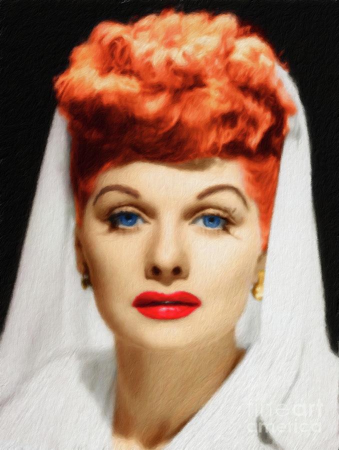 Lucille Ball, Vintage Actress Painting