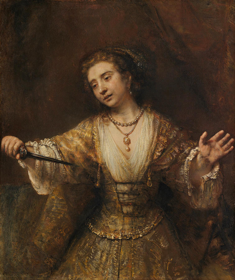 Lucretia #1 Painting by Rembrandt
