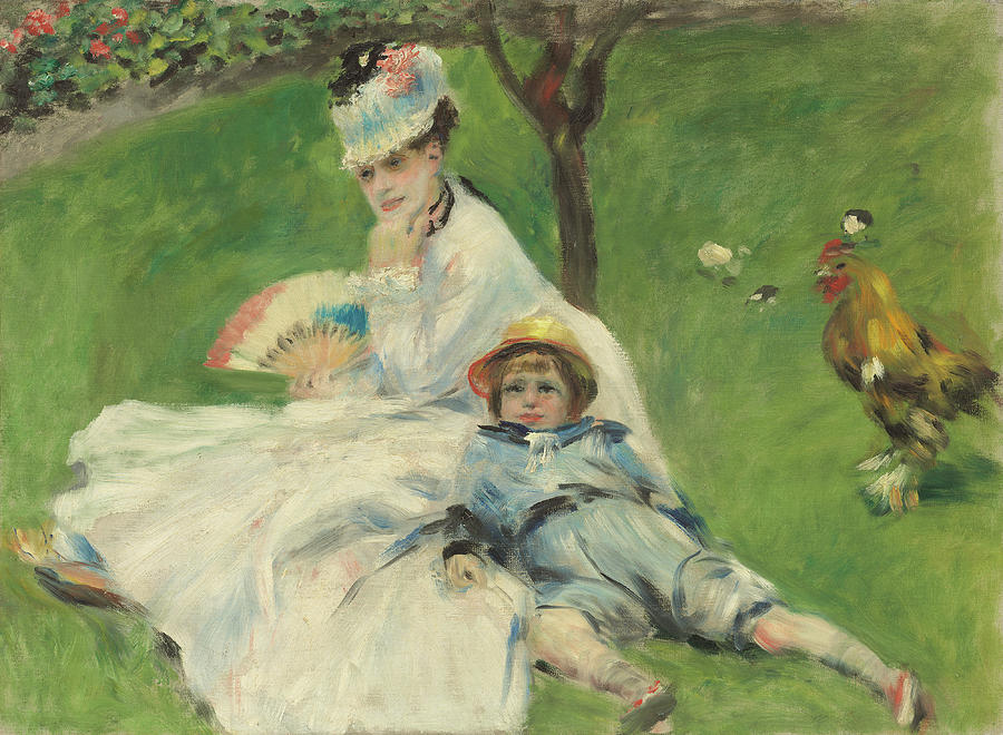 Madame Monet And Her Son #2 Painting by Auguste Renoir