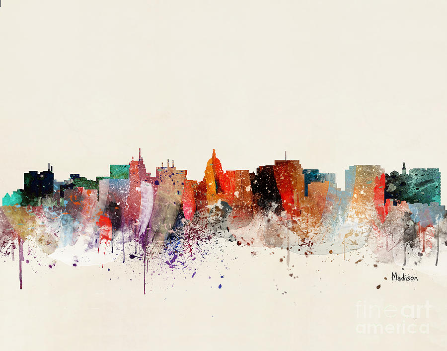 Skyline Painting - Madison Skyline #2 by Bri Buckley