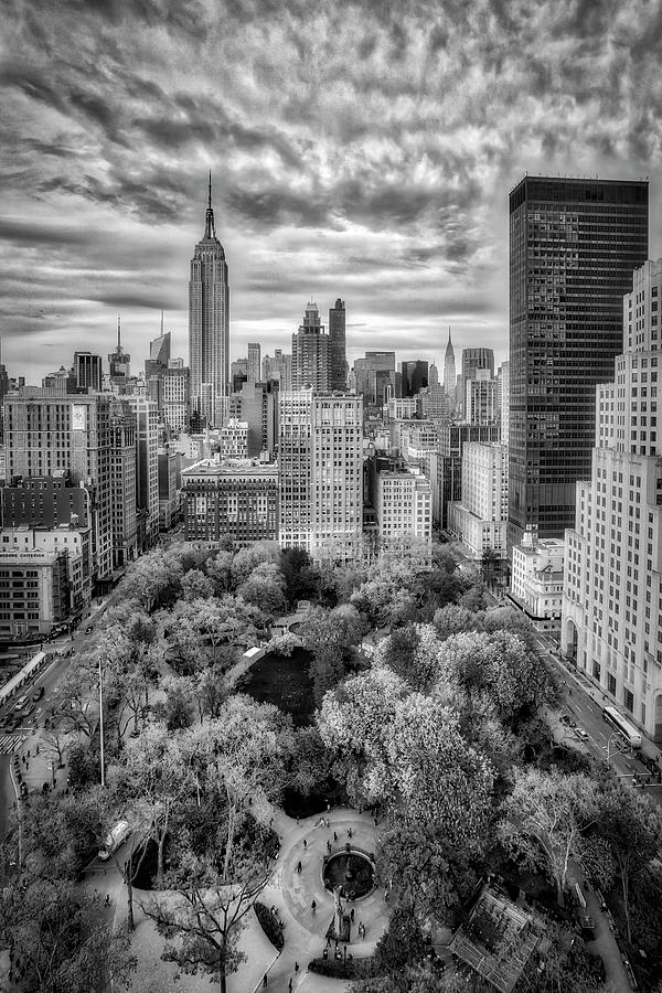 Empire State Building Photograph - Madison Square Park Aerial View #2 by Susan Candelario