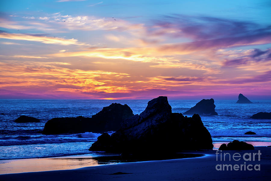 Magical Sunset - Harris Beach - Oregon #2 Photograph by Gary Whitton