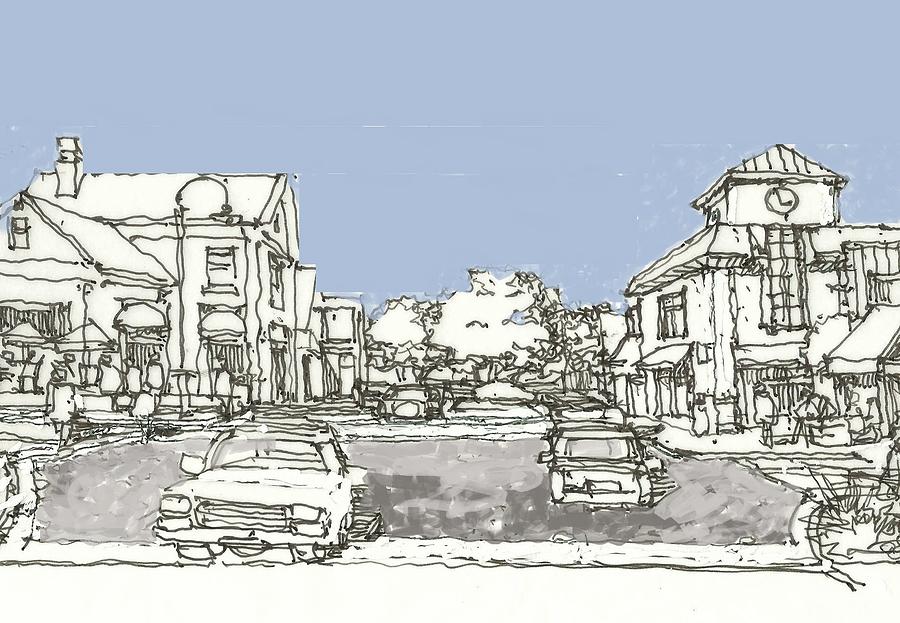 Main Street #2 Drawing by Andrew Drozdowicz