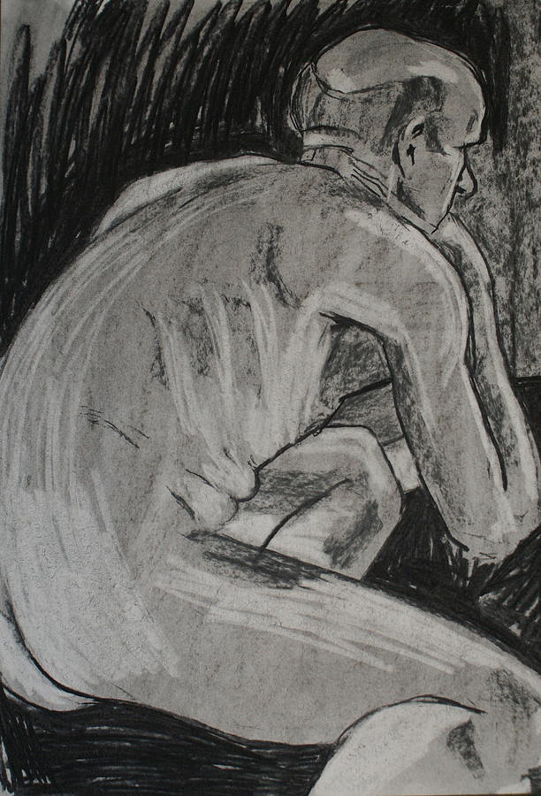 Male Nude #2 Drawing by Joanne Claxton