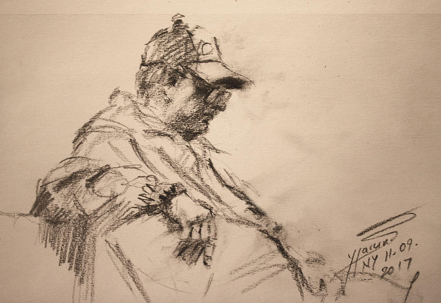 Man with a Hat Drawing by Ylli Haruni - Fine Art America