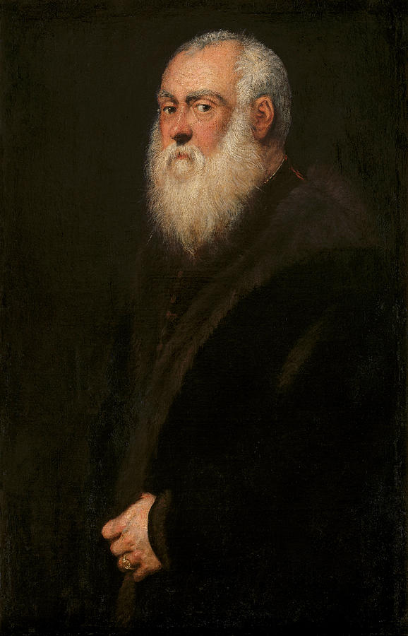 Man with a White Beard #3 Painting by Tintoretto