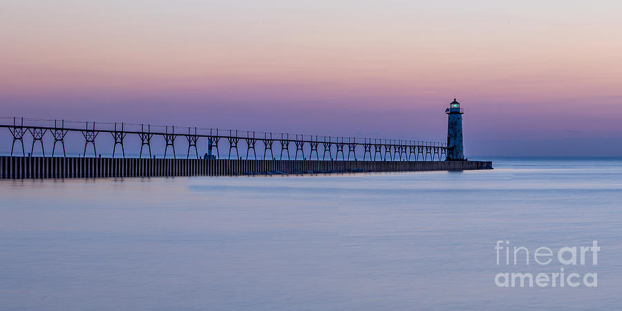 Lake Michigan Photograph - Manistee Lighthouse and Pier #2 by Twenty Two North Photography