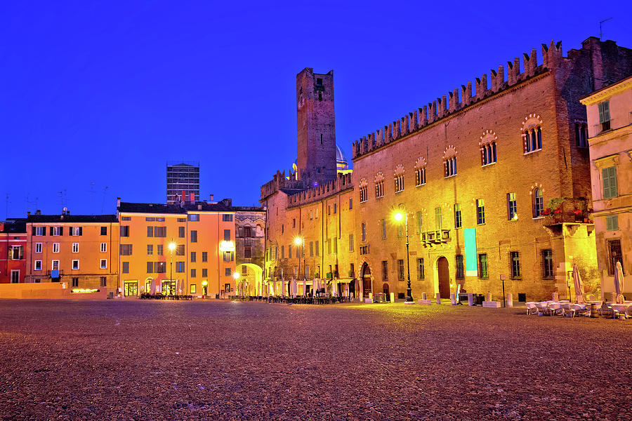 Mantova city Piazza Sordello evening view #2 Photograph by Brch Photography