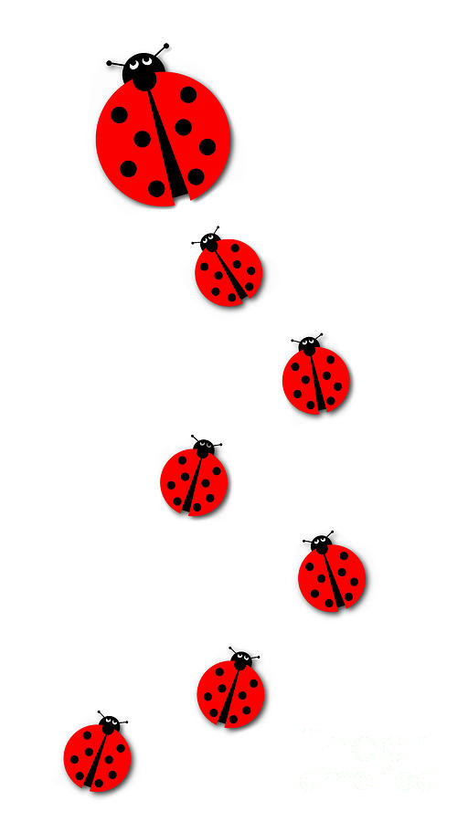 Many Ladybugs #2 Digital Art by Henrik Lehnerer