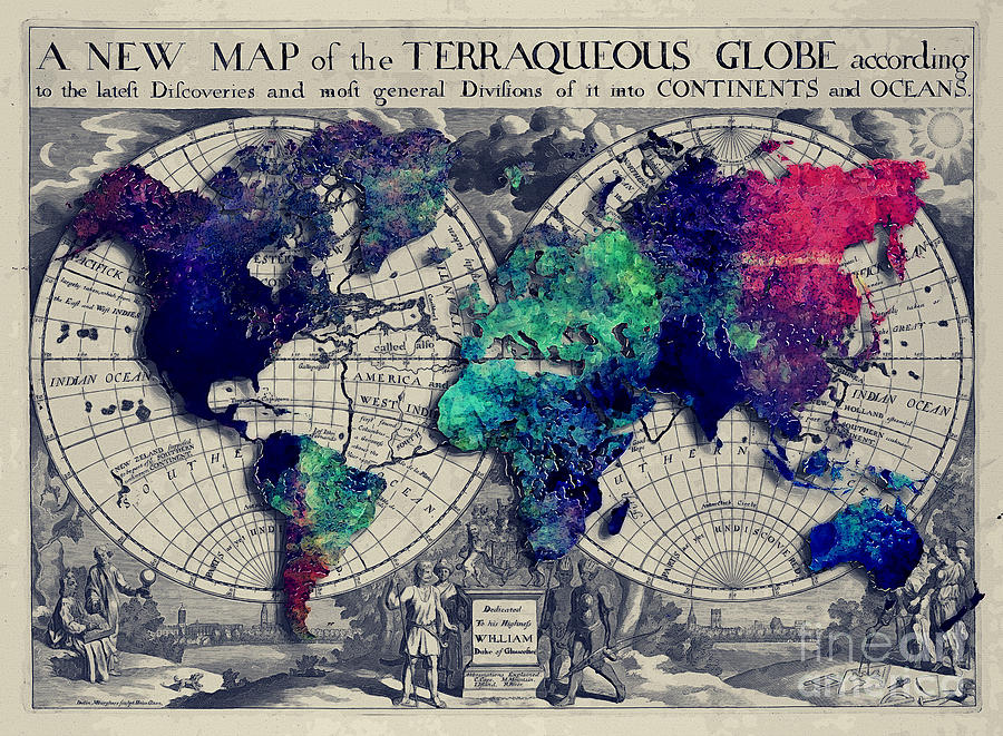 Map of the World  #1 Digital Art by Justyna Jaszke JBJart