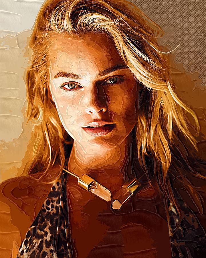 Margot Robbie Portrait Digital Art By Lilia Kosvintseva