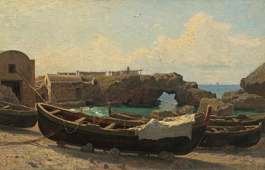 Marina Piccola. Capri #4 Painting by William Stanley Haseltine