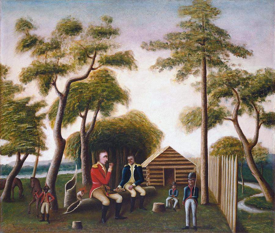 Marion Feasting the British Officer on Sweet Potatoes #2 Painting by George Washington Mark
