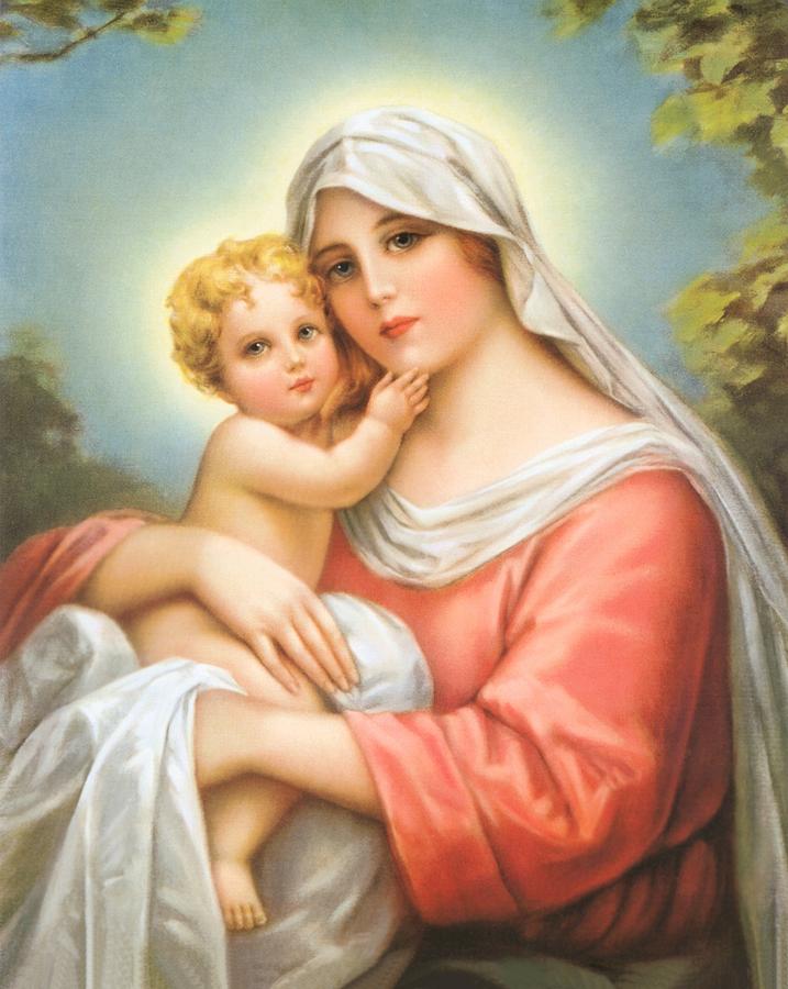 Mary and Baby Jesus #1 Painting by Artist Unknown
