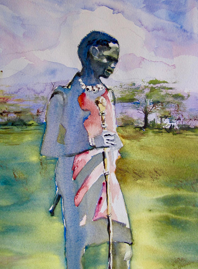 Masaai Boy #2 Painting by Carole Johnson