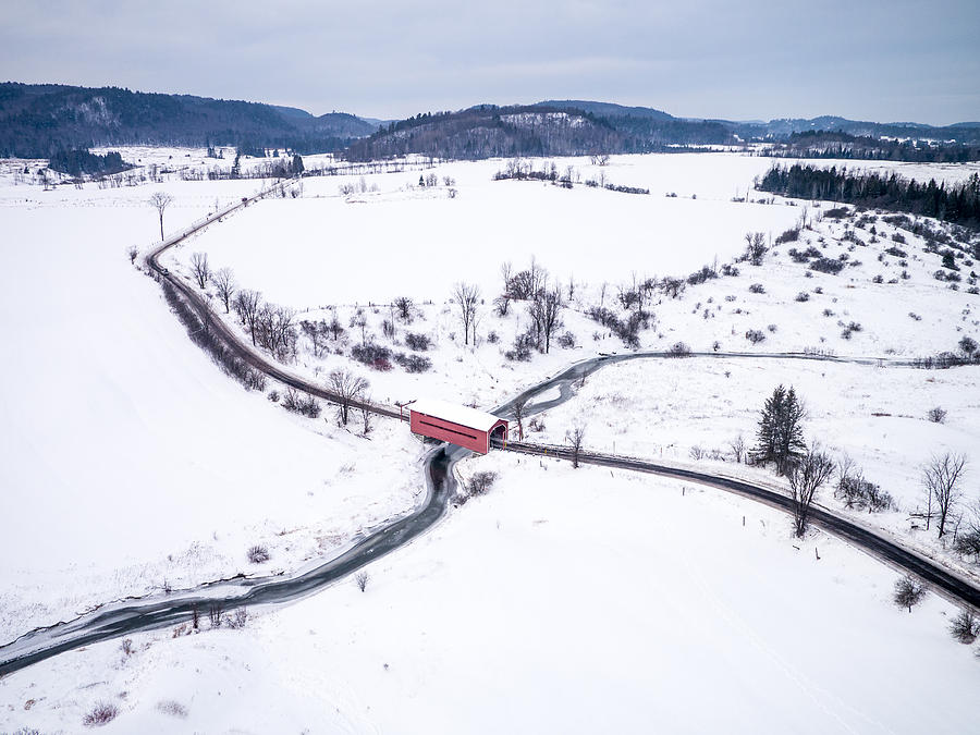 Winter Photograph - Meech Creek Covered Bridge #2 by Rob Huntley