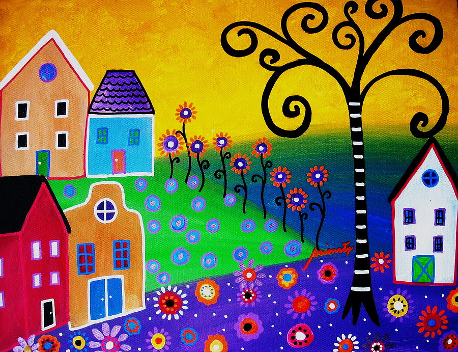 Mexican Town #2 Painting by Pristine Cartera Turkus