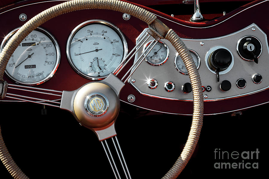 Vintage Photograph - MG Dash #2 by Dennis Hedberg