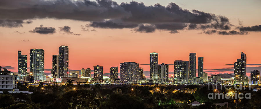 Miami Sunset Skyline #2 Photograph by Rene Triay FineArt Photos