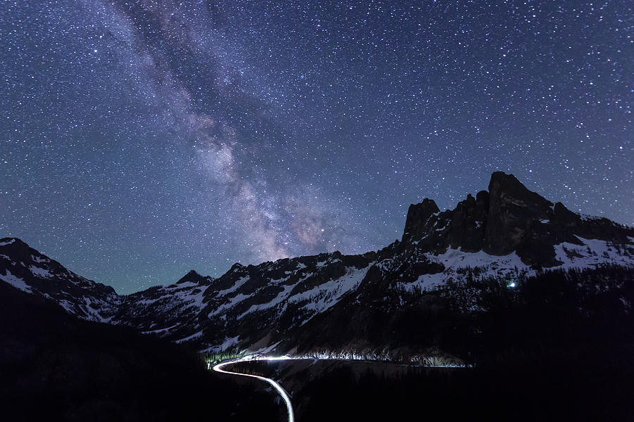 Milky Way at Washington Pass #2 Digital Art by Michael Lee
