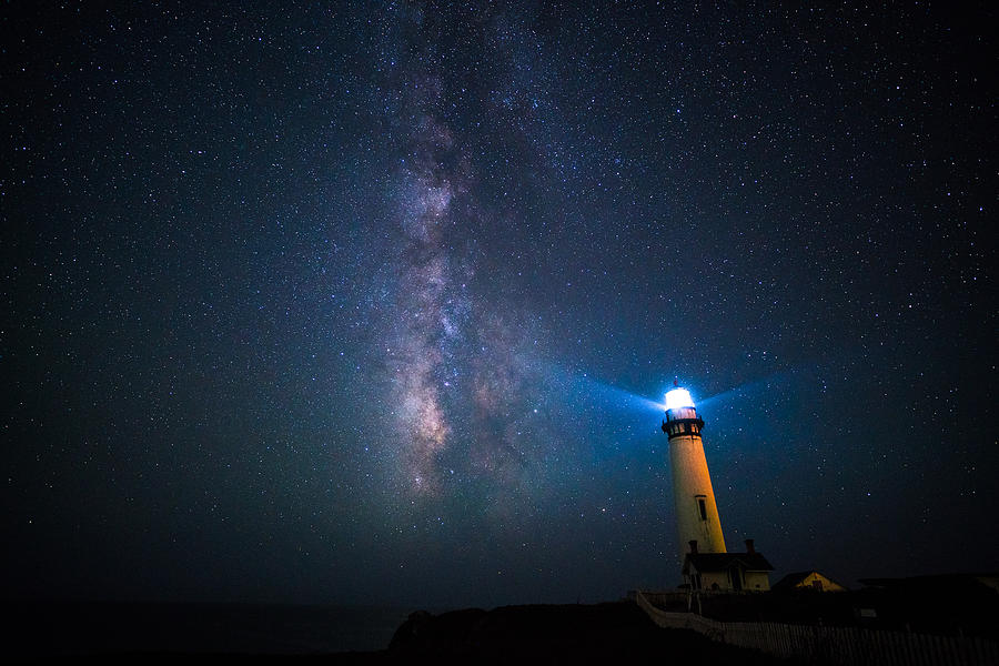 Milky way over the Pigeon point lighthouse #2 Photograph by Asif Islam