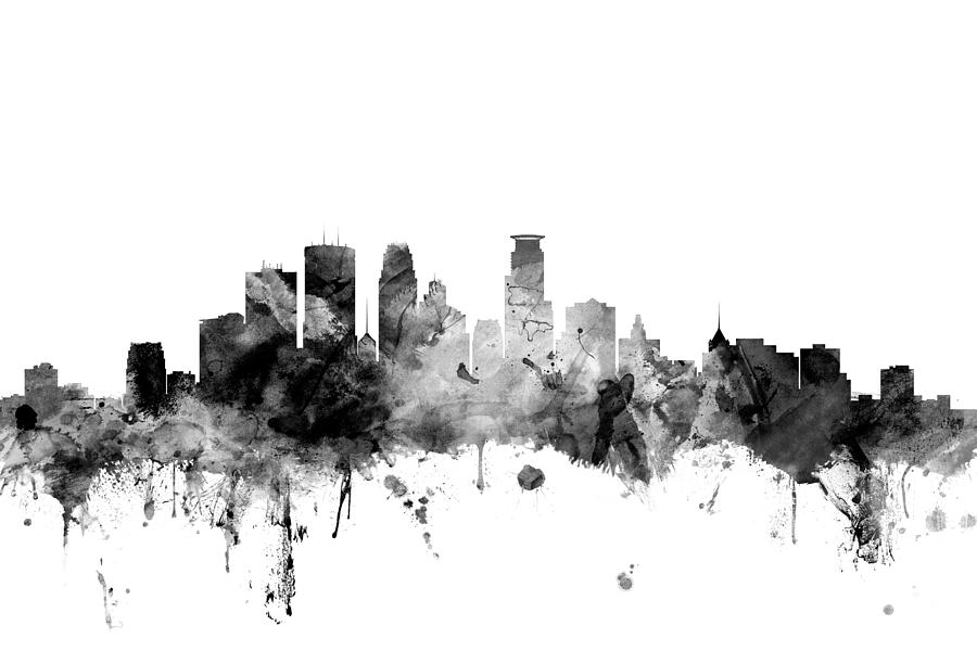 Minneapolis Minnesota Skyline Digital Art by Michael Tompsett - Fine ...