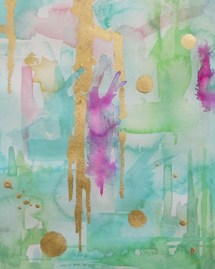 Abstract Painting - Mint Macaroon #1 by Roleen Senic