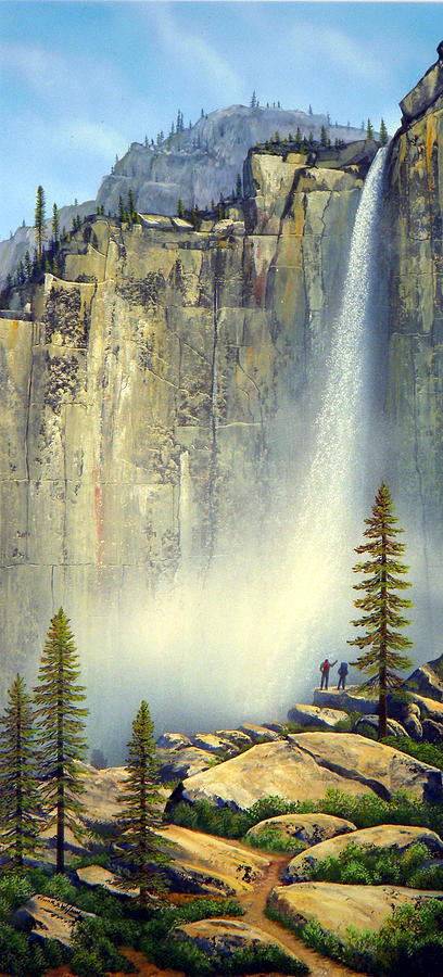 Yosemite National Park Painting - Misty Falls by Frank Wilson