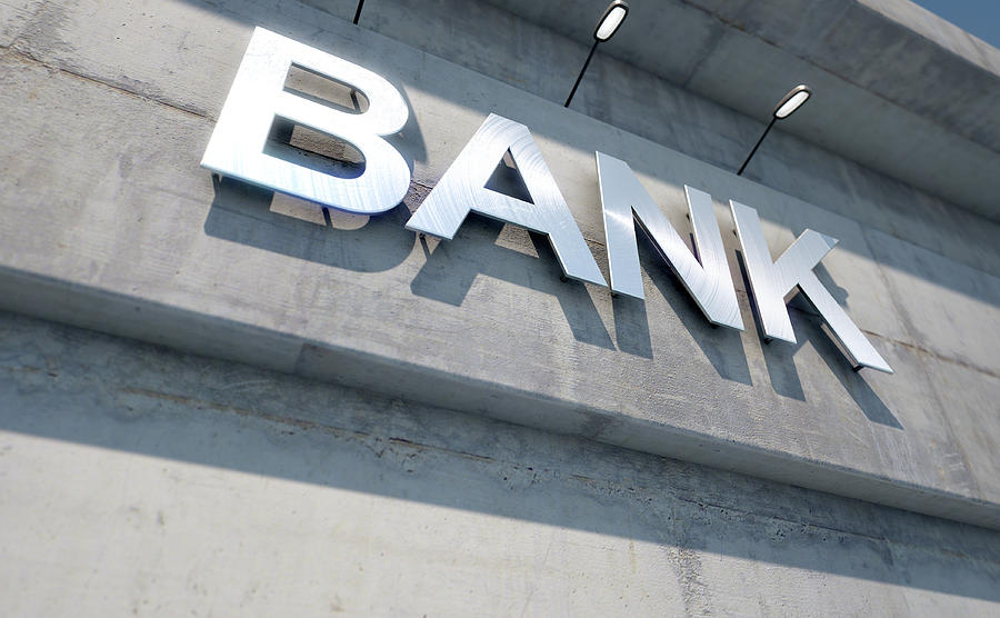 Bank Digital Art - Modern Bank Building Signage by Allan Swart Bank Digital Art - Modern Bank Building Signage by Allan Swart