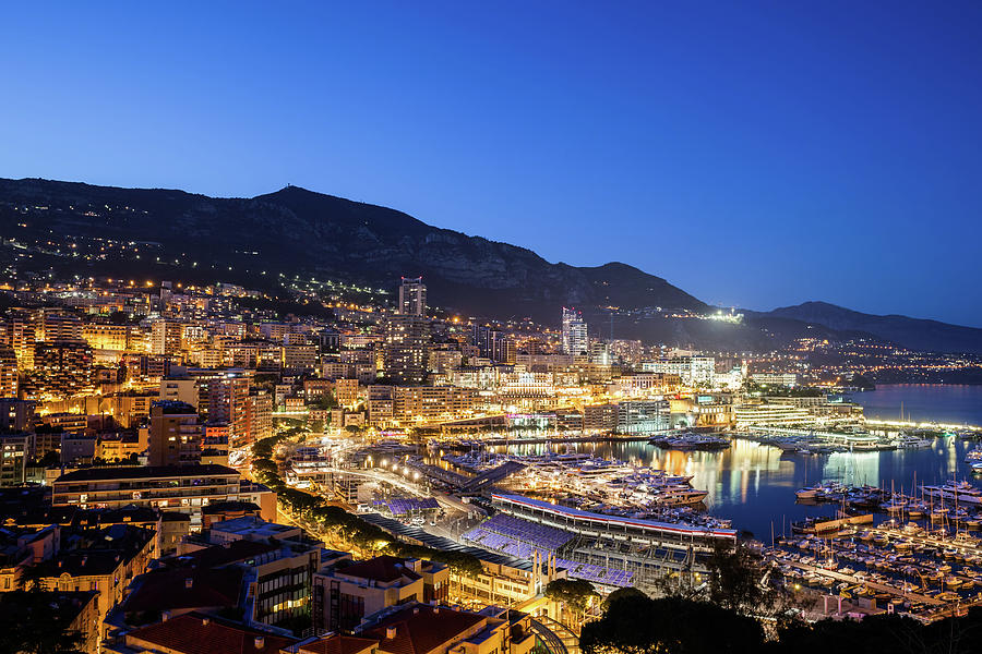 Monaco by Night #2 Photograph by Artur Bogacki