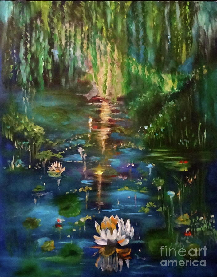 Monets Pond  #1 Painting by Jenny Lee