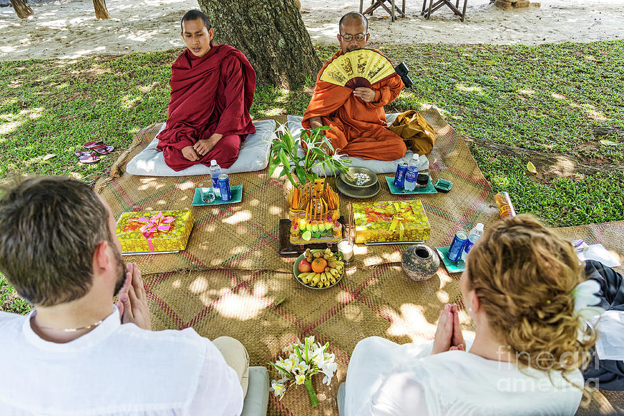 Monks Blessing Buddhist Wedding Ceremony In Cambodia Photograph By Jm Travel Photography Pixels