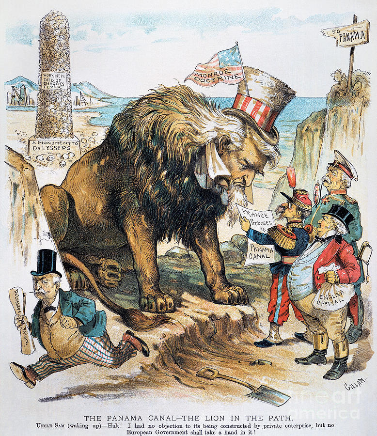 Lion Photograph - Monroe Doctrine Cartoon #1 by Granger