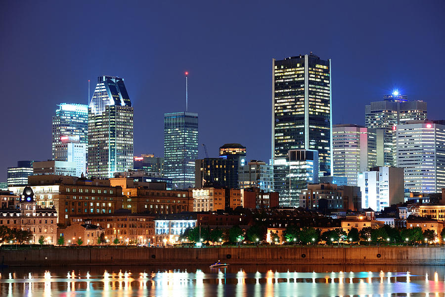 Montreal over river at dusk  #2 Photograph by Songquan Deng