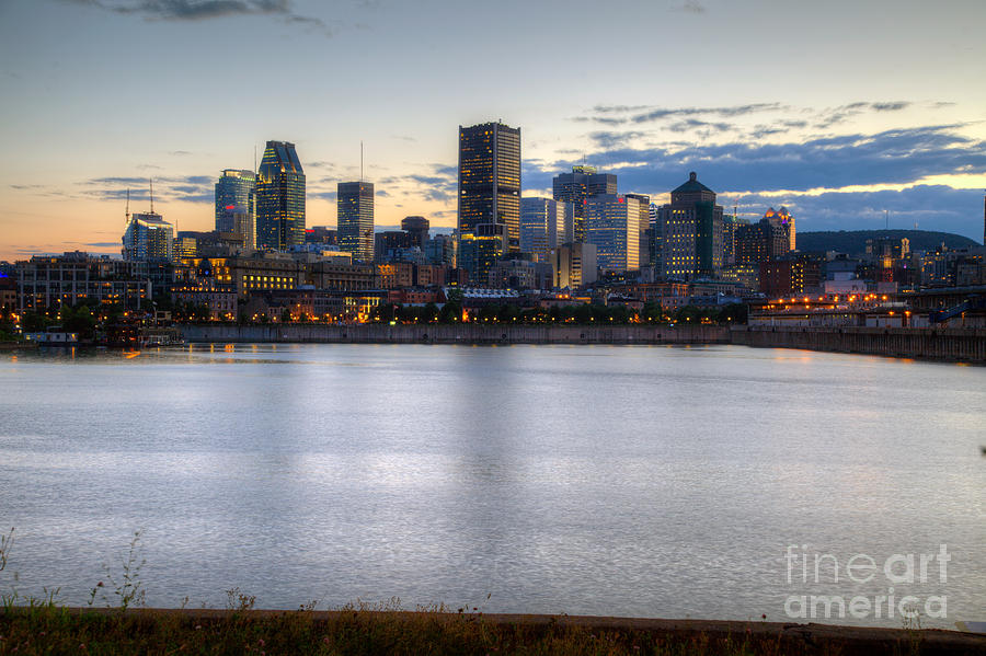 Montreal Quebec Skyline from Le Fleuve Saint Laurent Photograph by Bill ...