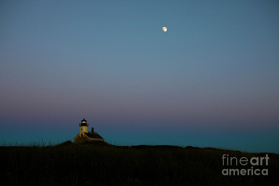 Moon Over The North Light Photograph